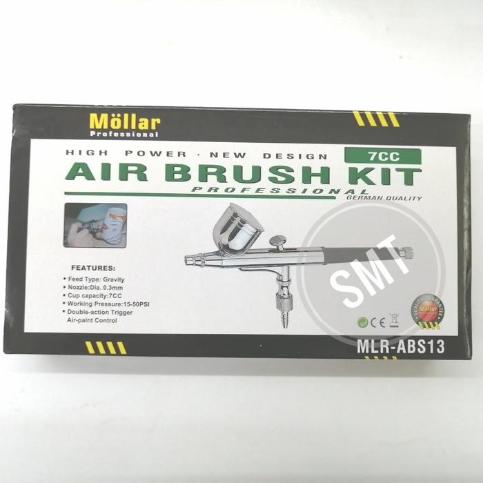 AIRBRUSH KIT AIR PEN BRUSH MOLLAR ABS13 SPET SPRAY GUN LUKIS 7CC