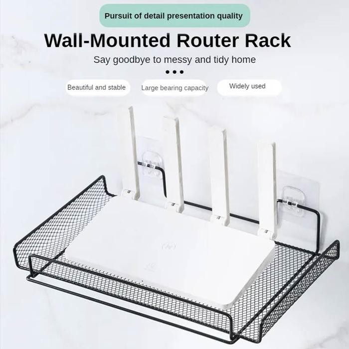 RAK ROUTER WIFI DINDING BAHAN BESI RAK AMBALAN GANTUNG MODEM TEMPAT ROUTER STB TEMPEL DINDING