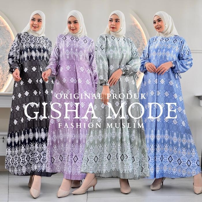 Gamis Zahra Silk Premium Bahan Silk Premium Kekinian Motif Bunga Gamis Lebaran Jumbo Ungu Hitam