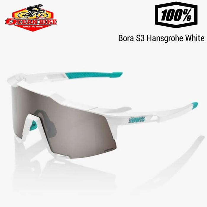 Kacamata Sepeda Gowes Original S3 100% 100Percent Bora Hansgrohe White