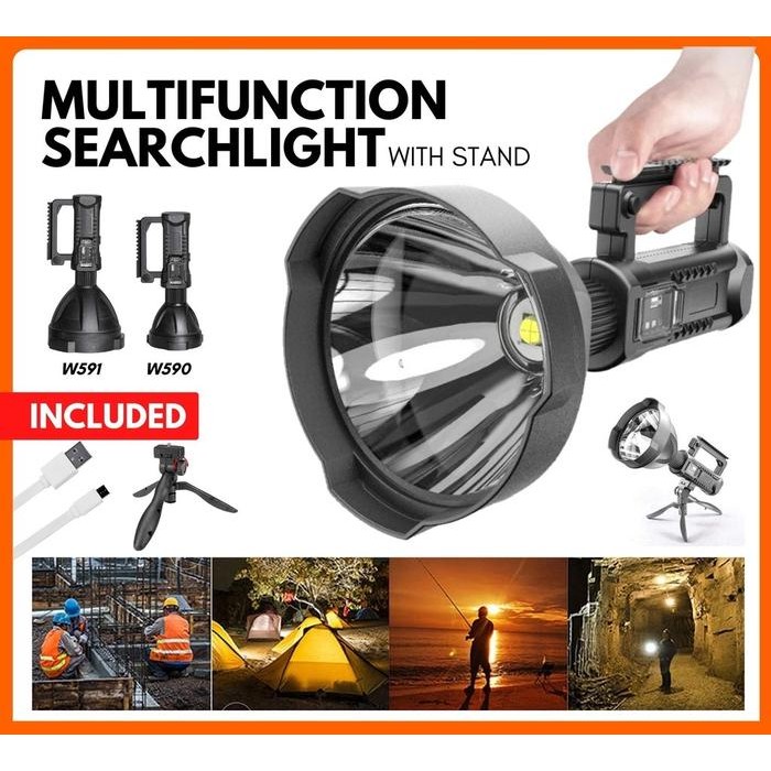 Senter Led Sorot Jarak Jauh Super Terang X2000 W590/W591 Lampu Senter Jumbo Big Lamp Led Multifungsi