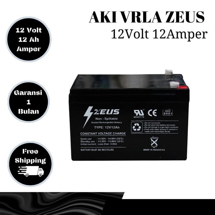 Battery Baterai Aki Sepeda Listrik 12V 12AH 2HR Zeus E-Bike