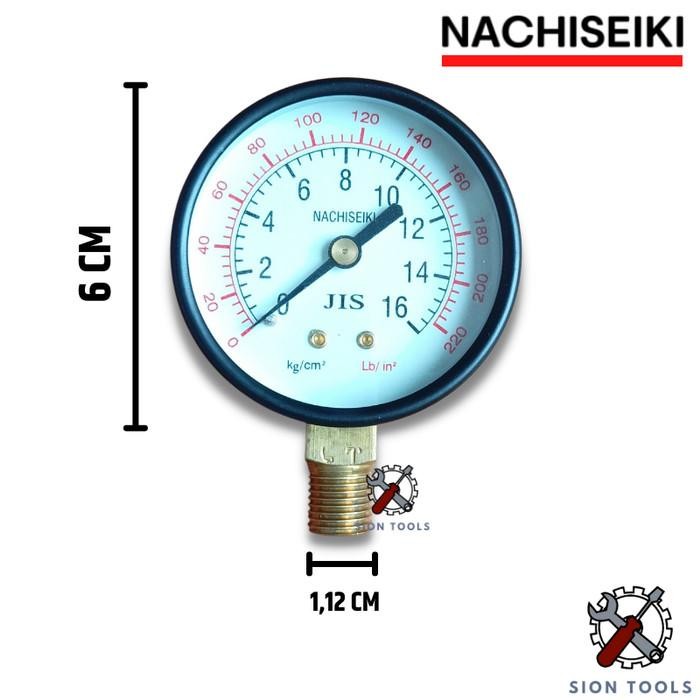 [Expert] NACHISEIKI PRESSURE GAUGE 16 BAR / MANOMETER / PENGUKUR TEKANAN UDARA
