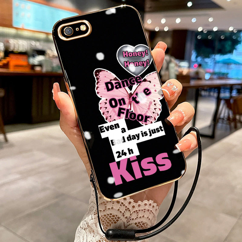 Casing Hp Untuk OPPO A71 A71K Case Kesing Casing pelindung silikon HP kupu-kupu bahasa Inggris Softc