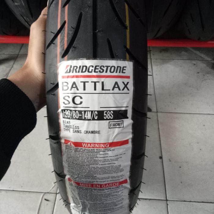 BAN LUAR BRIDGESTONE BATTLAX SC UKURAN 120/80-14 TUBELESS