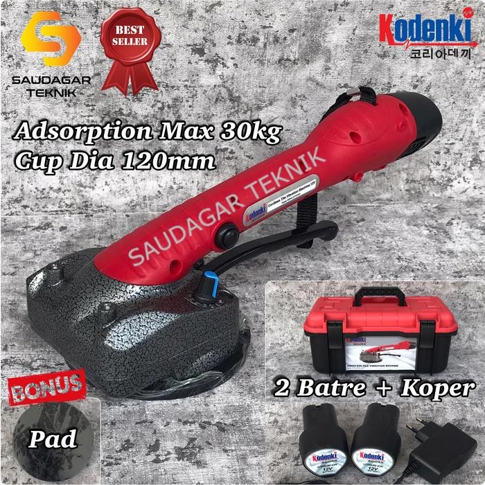 Mesin Perata Keramik Getar Cordless Baterai Kop Alat Perata Keramik