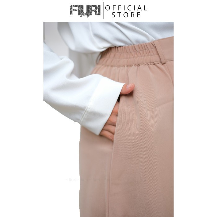 BERAGAM FIURI - ROK KAIN A JUMBO POLOS PANJANG COKLAT SUSU - ROK KERJA WANITA DSK4