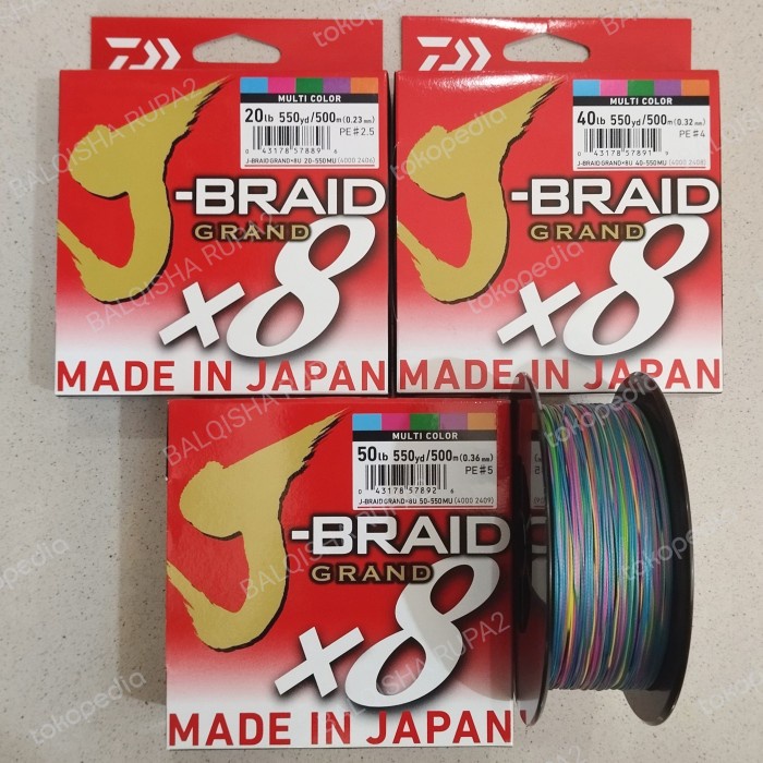 MADE IN JAPAN - 500M / 1500M - PE DAIWA J-BRAID GRAND X8 MU - PILIH KODE 5