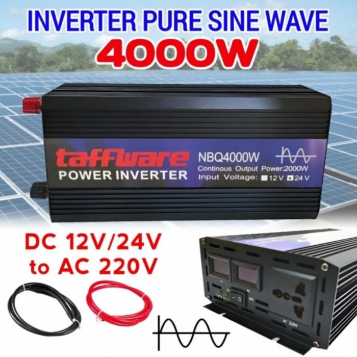 Inverter 4000 watt Pure Sine Wive DC 24V to AC 220V SUNYIMA