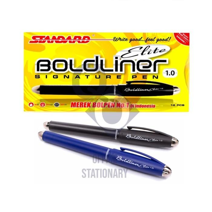 

PROMO PULPEN STANDARD BOLDLINER ELITE SIGNATURE PEN 1.0MM - HITAM 1 LUSIN - BIRU STATIONERY PACKING