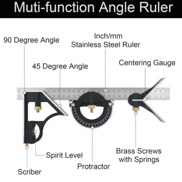 

READY COMBINATION SQUARE 12" (300MM) PENGGARIS MISTAR SIKU L BUSUR DERAJAT KEMIRINGAN SUDUT KAYU
