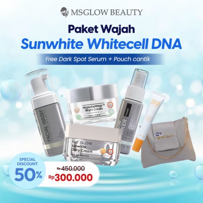 White Cell Dna Series dengan BB cream whitening Ms Glow