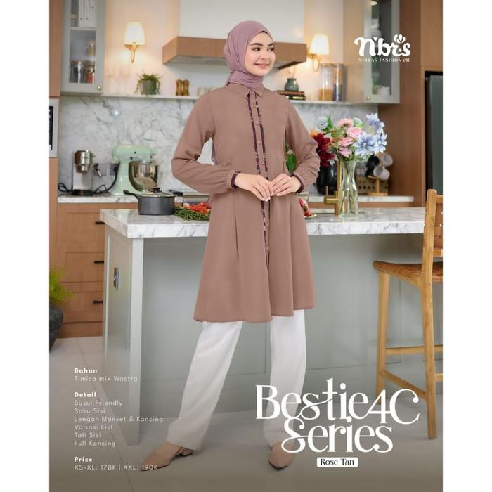 BEST SELLER [BISA COD] Tunik Wanita Termurah Tunik Nibras BESTIE SERIE 4C Tunik Couple Sahabat Baju