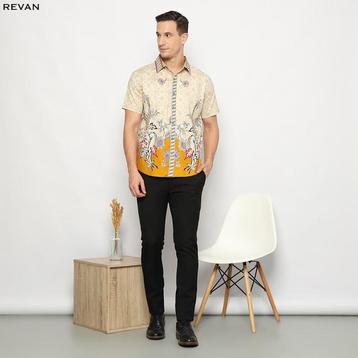 Product Laris Evercloth Revan Kemeja Batik Pria Lengan Pendek Merah Batik Couple Set Cheongsam