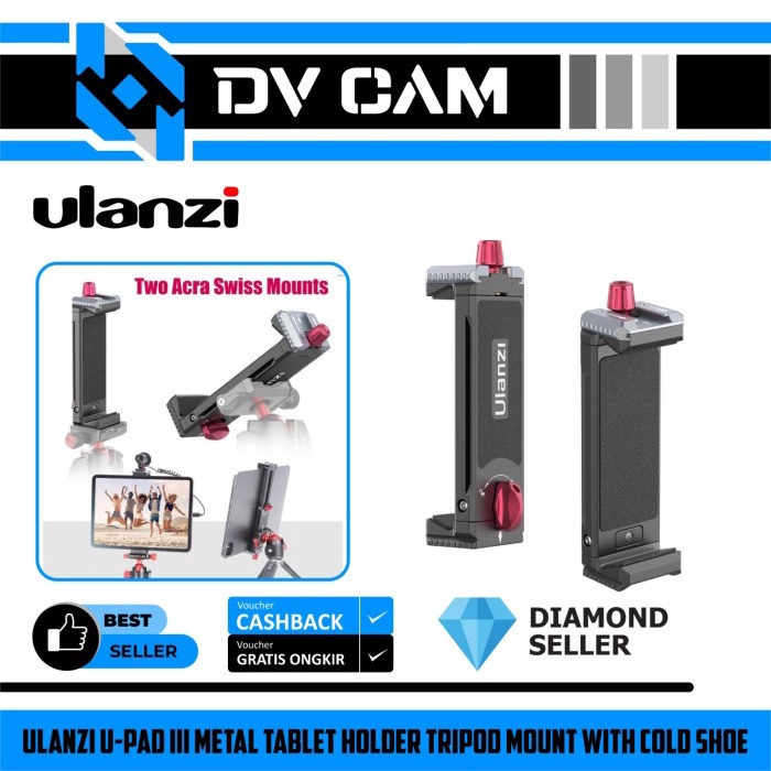 Ulanzi U-PAD III Metal Tablet Holder Tripod Mount with Cold Shoe