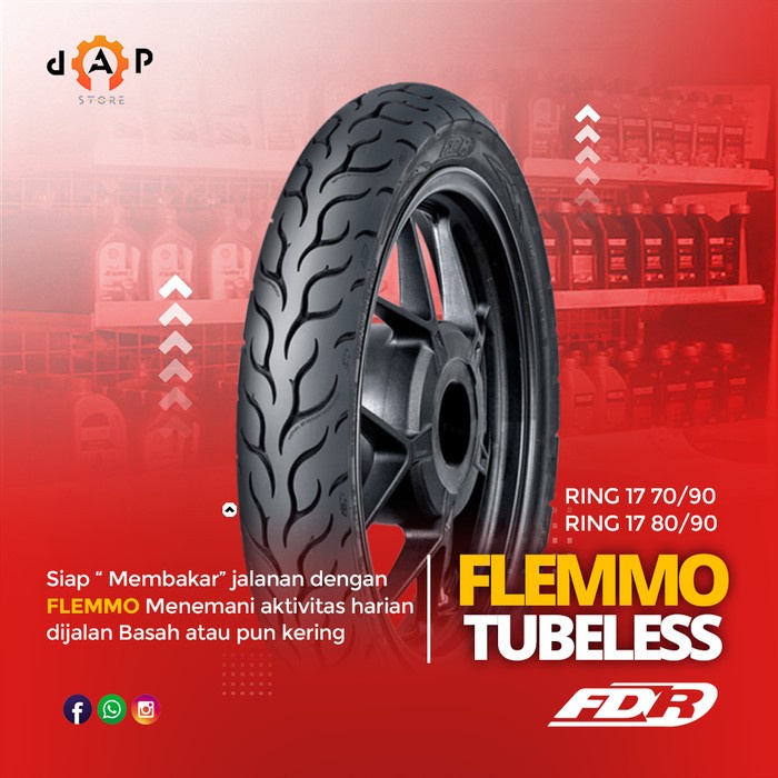 Ban Fdr Flemmo Pro 80/90-17 Tubeless Supra X , Satria Fu , Jup Mx