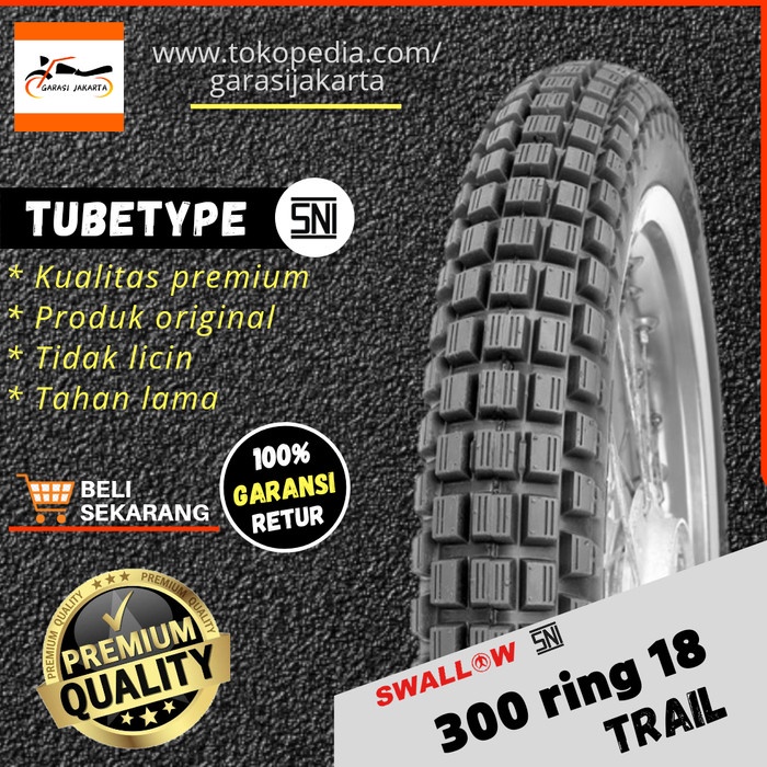 Ban Motor Trail Swallow Ukuran 300-18 Ring 18 S-209 Trail Swallow