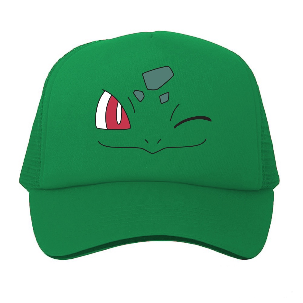 Topi Trucker Pokemon Muka Bulbasaur Face Wink