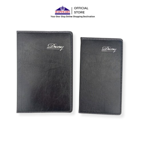 

Buku Agenda Note Book Diary Harian Cover Leather Hitam Polos 48K