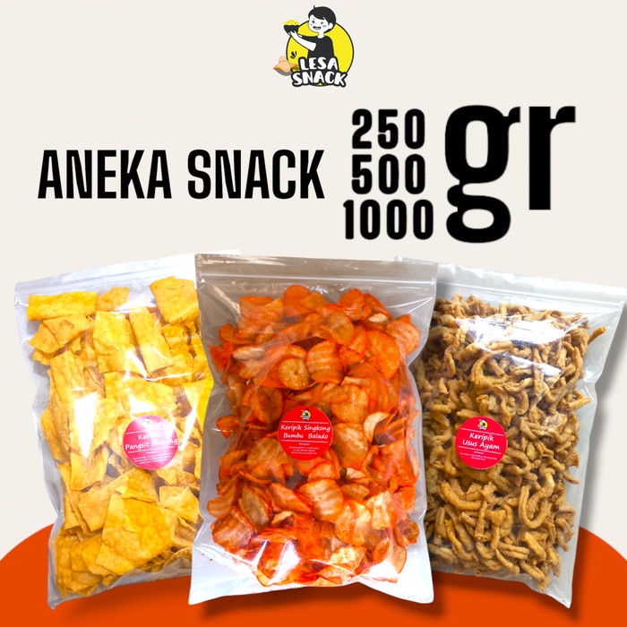 MAKANAN RINGAN SNACK KILOAN KERIPIK ANEKA RASA GURIH CRISPY