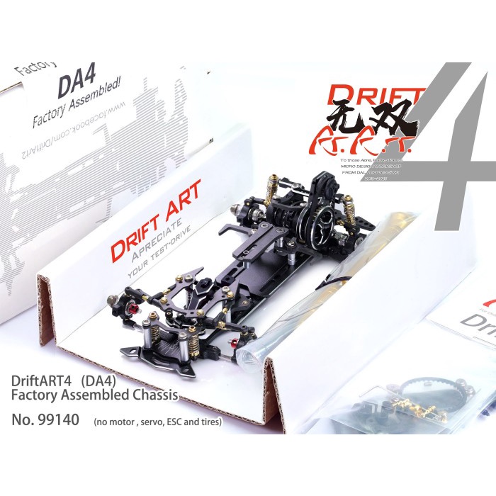 99140 DriftART4 Factory Assembled Chassis Mini RWD Drift Chassis Compatible with 1-24 and 1-28