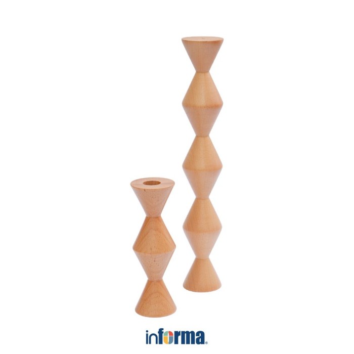 Informa Set 2 Pcs Sylvie Tempat Lilin Dekorasi - Krem Candle Holder Deco Wadah Lilin Dekoratif