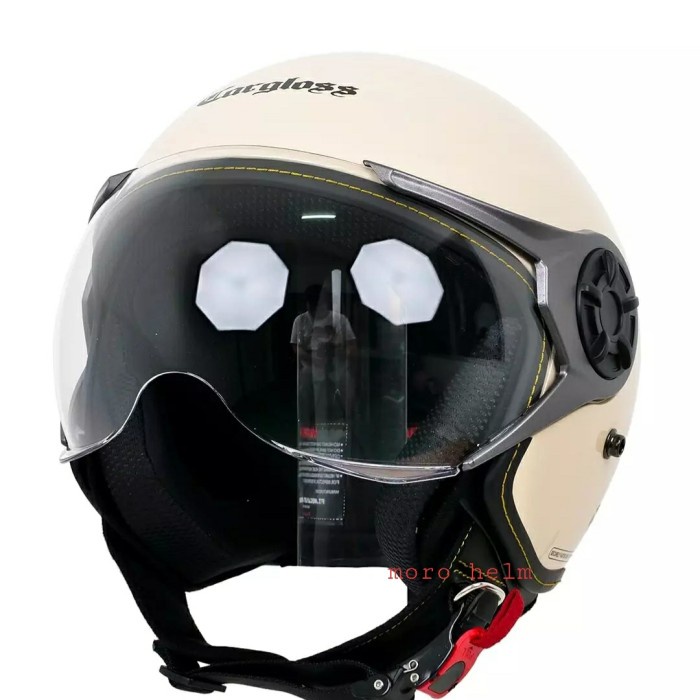 Helm Carglos Cargloss Yrm Ghotic Visor Pilot Solid Cream
