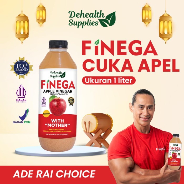 

FINEGA CUKA APEL 1000ML Kemasan Plastik