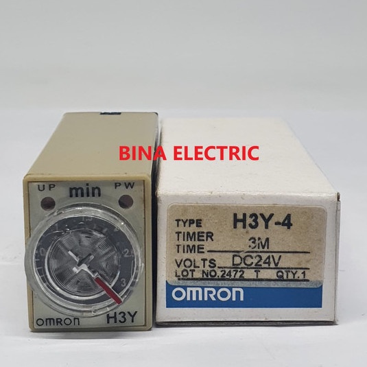 Timer Omron H3Y-4 / Delay Timer Omron H3Y4 24VDC 14 Pin 3 Menit 3M