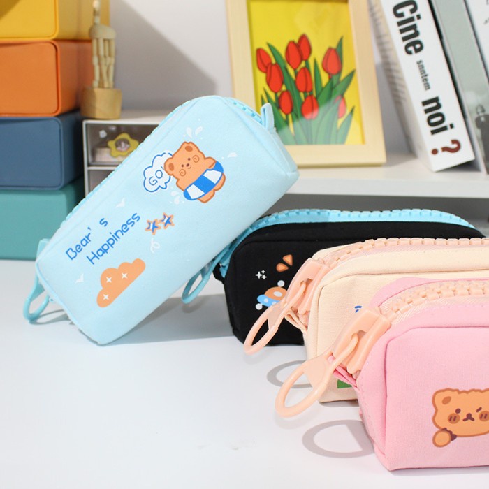 

SPECIAL Mismi Elsa Pencil Case Kotak Pensil Cute Bear Sekolah Perempuan - PC2E