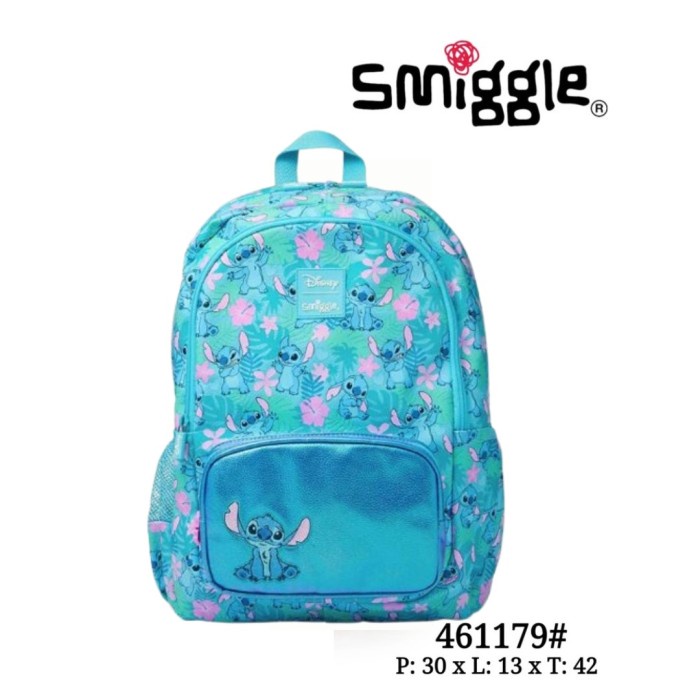 

BERKUALITAS Smiggle Tas Ransel Anak PAUD TK Backpack Sekolah Bento Tempat Pensil Wallet Stitch