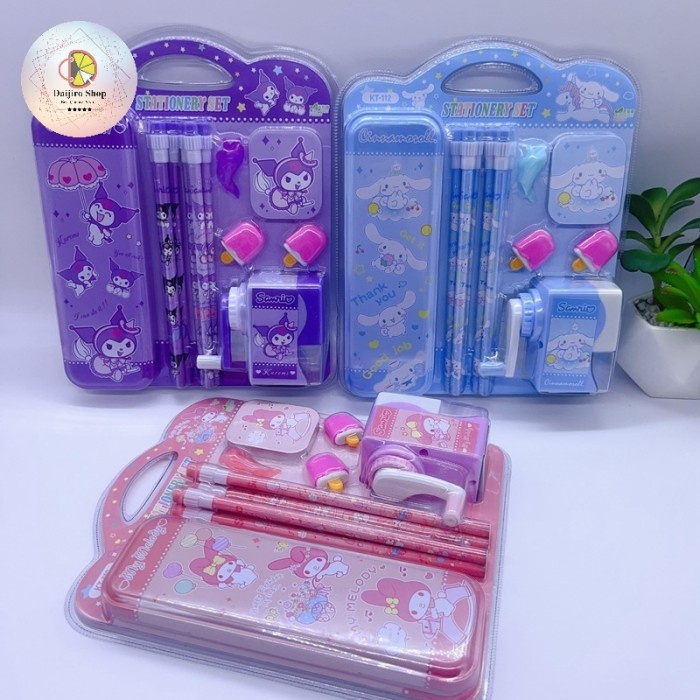 

STOK TERBATAS Study Set Alat Tulis Sanrio Anak Sekolah SD Pensil Penggaris Kuromi