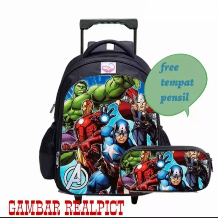 

BIG SALE Tas Ransel Troli Anak Free Tempat Pensil / Tas Dorong / Ransel Sekolah