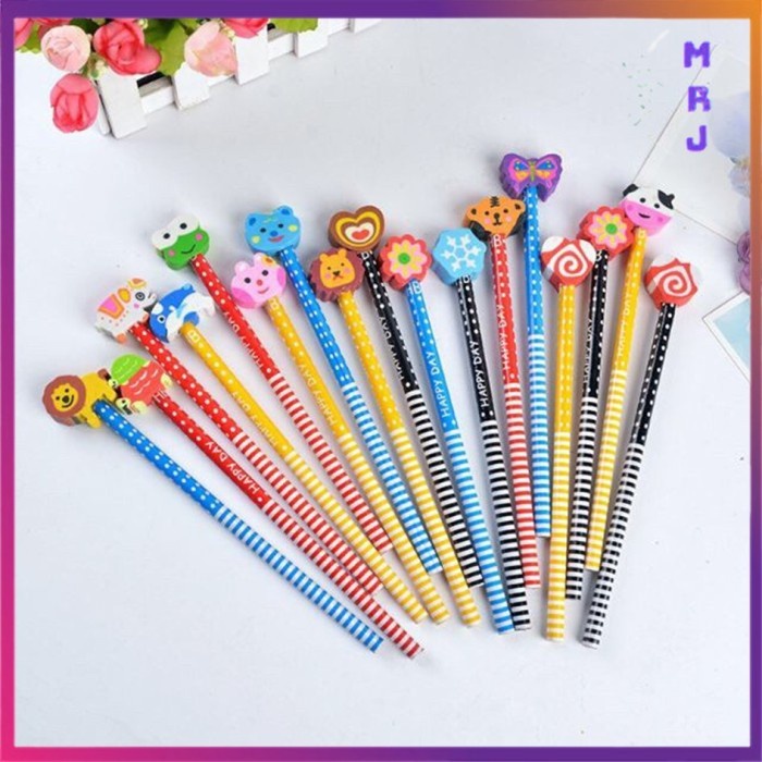 

OBRAL Ay0! MRJ Pensil Dengan Penghapus Karakter 3D Lucu Pensil Unik Anak Sekolah