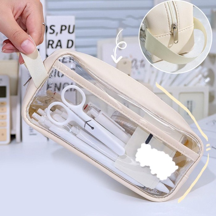 

LIMITED EDITION Tempat penyimpanan Pensil Pulpen Pencil Case Pouch School Stationery Transparant