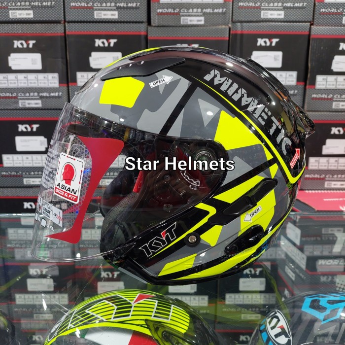 Helm Kyt Galaxy Motif #4 Black / Yellow Fluo