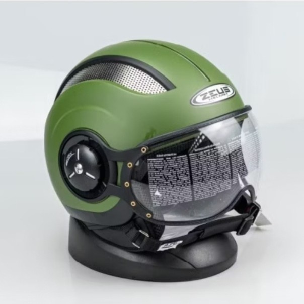 Helm Zeus 218 Green Army Retro Halface