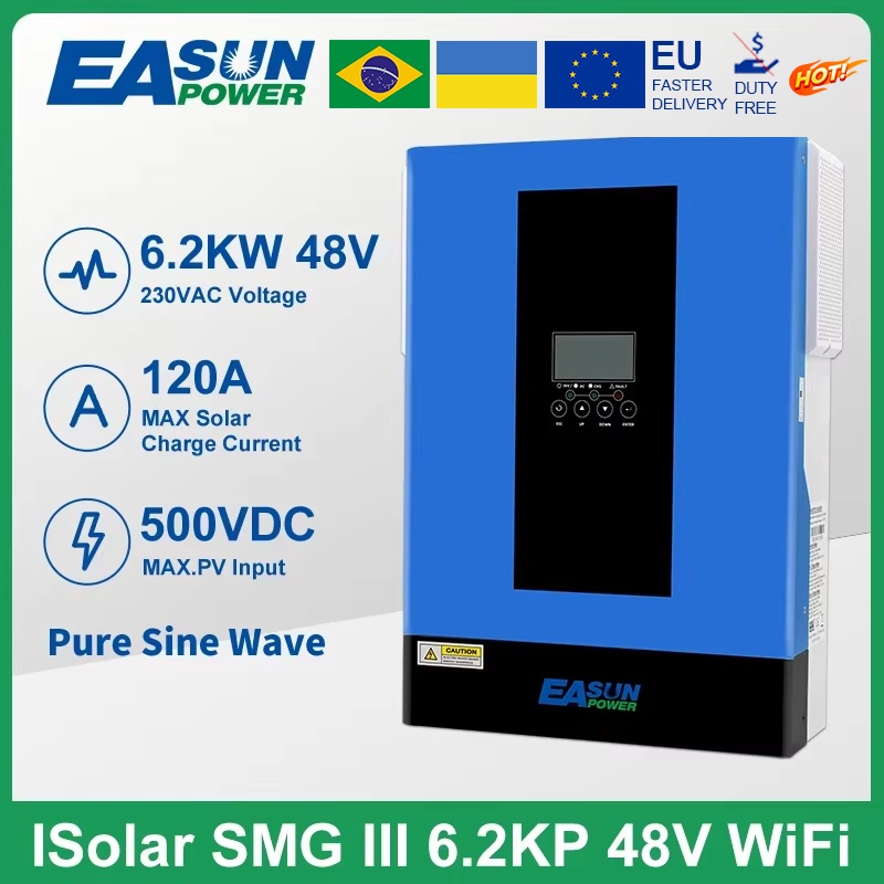 MONC New Hybrid Solar Inverter 6200W Pure Sine Inverter 120A MPPT Solar Charge Controller 48V 220V P