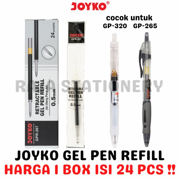 

JOYKO GEL PEN REFILL ISI ULANG PEN JOYKO GP-265 GPR-267 BOX [24PCS]