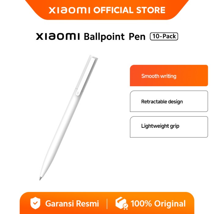 

TERBARU! Xiaomi Ballpoint Pen (10 Pack) Smooth writing Rectable design Lightweight grip [Official