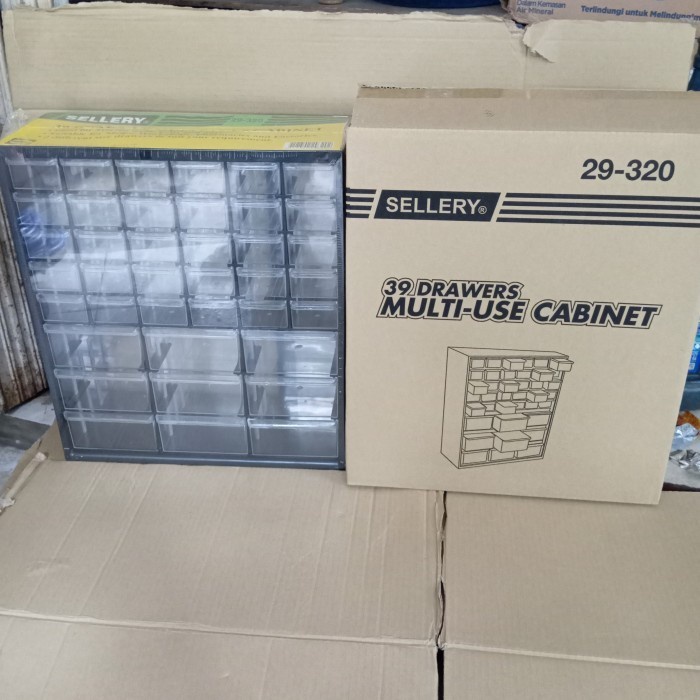 BISA GOSEND Rak Penyimpanan Komponen Baut / Obat 39 Slot Bahan Mika Sellery 39-320