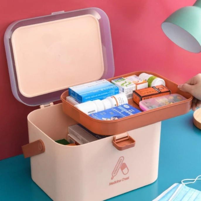 BISA TERMIN KOTAK P3K UKURAN BESAR FIRST AID MEDICINE BOX SIZE LARGE TEMPAT OBAT