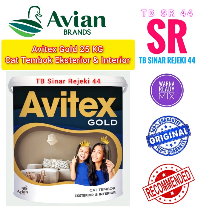 25 Kg Pail Avitex Gold Cat Tembok Interior Eksterior Avian Exterior
