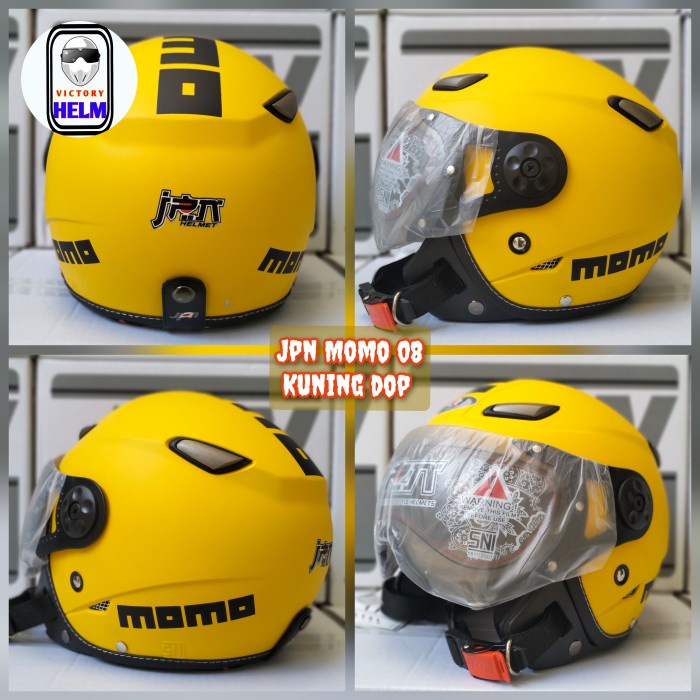 Helm Retro Jpn Momo Kawai Model Kaca Pilot (Kuning Dop)