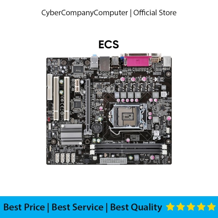 Paket Mobo I5 - Motherboard H61 Ecs Lga 1155 Processor Intel Core I5-3470 Ram Ddr 3 Samsung/Hynix