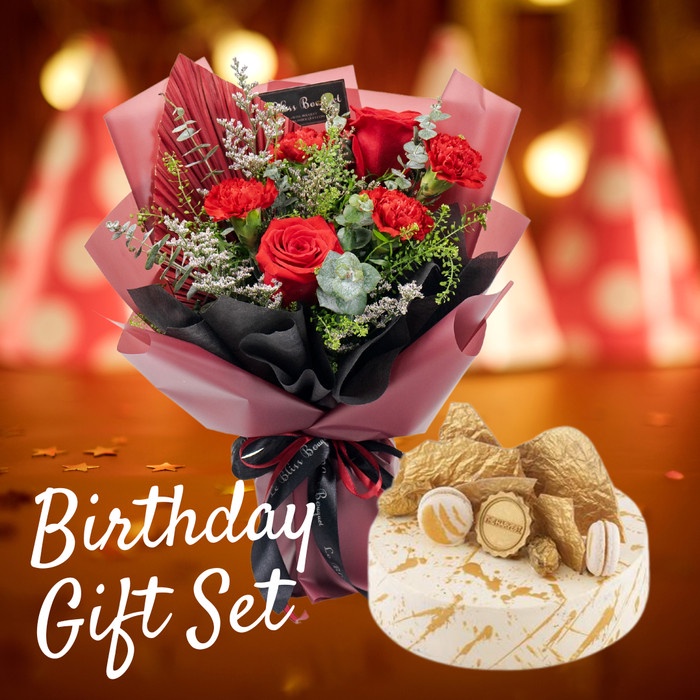 HOT SALE Birthday Set Gift Flower and Cake The Harvest by Le Bliss Bouquet