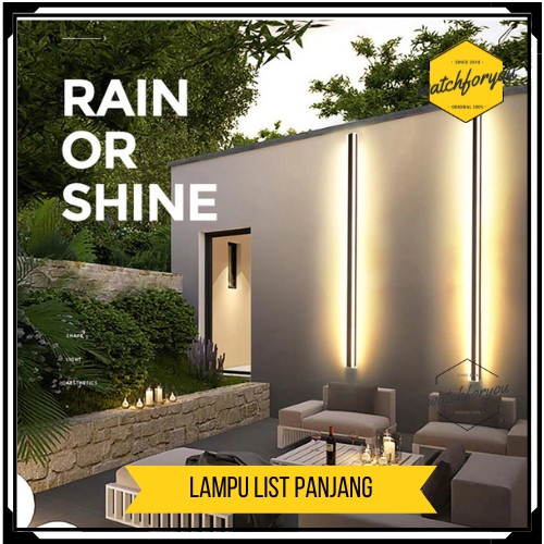 Lampu Dinding Tempel Outdoor Panjang Linear Anti Air Cahaya Kuning