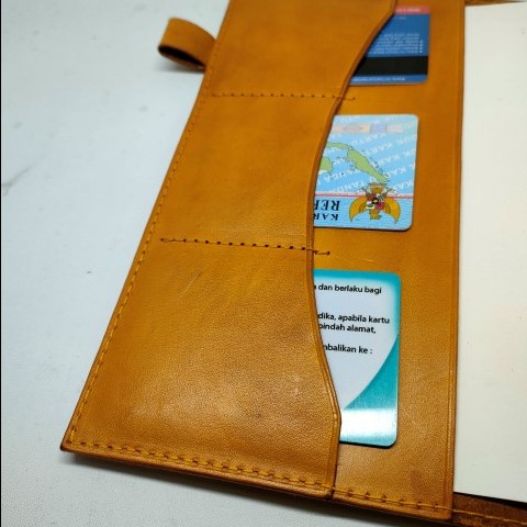 

Leather Cover Book Sampul Sarung Buku Notes Kulit Custom Nama A5 A6
