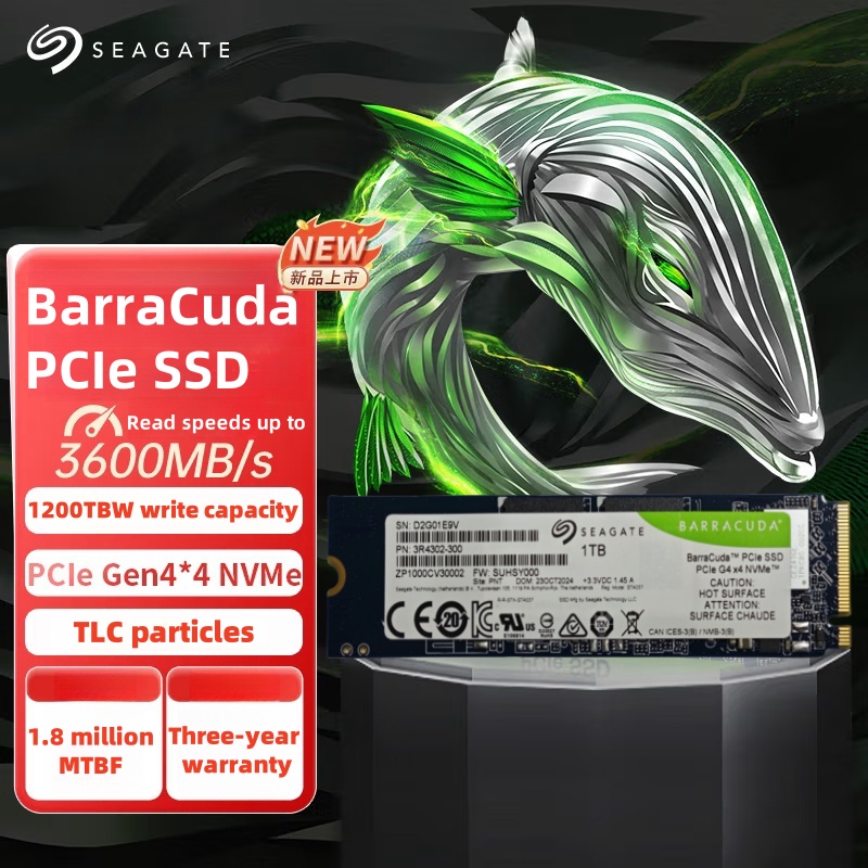 ARTA Seagate Barracuda PCIe SSD 500GB 1TB PCIe Gen4x4 NVMe M.2 2280 Internal SSD - 3D TLC NAND for G