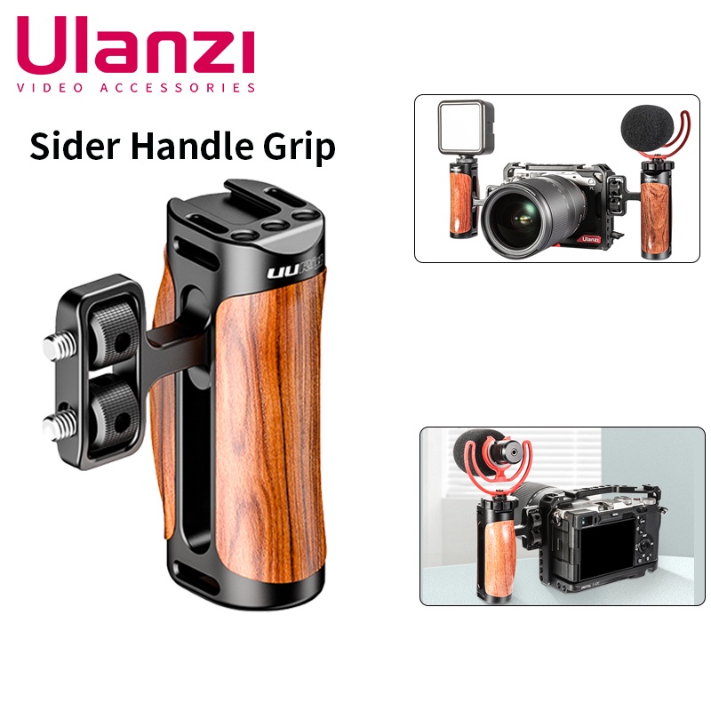 OSBO UURig R075 DSLR Camera Wooden Sider Handle Grip HandGrip Cold Shoe for Nikon Canon Sony A7III A